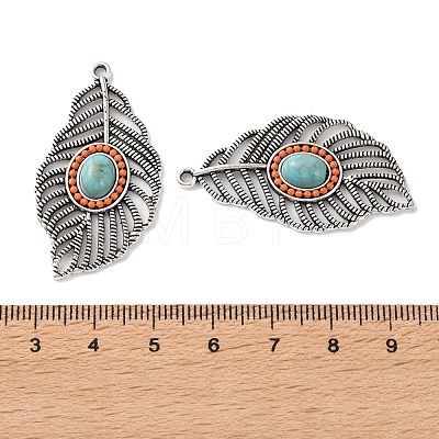 Bohemia Tibetan Style Alloy & Enamel & Synthetic Turquoise Pendants FIND-T074-11AS-1