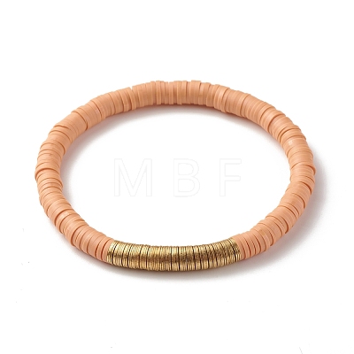 Handmade Polymer Clay Heishi Beads Stackable Stretch Bracelets Set for Women BJEW-JB07451-1