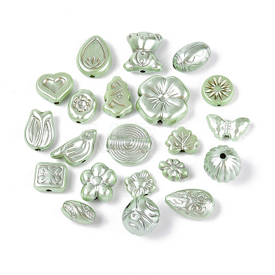 Pearlized Opaque Acrylic Beads OACR-T029-04E-1