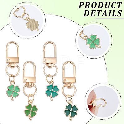 20Pcs 4 Colors Alloy Enamel Pendant Decorations HJEW-CP00090-1