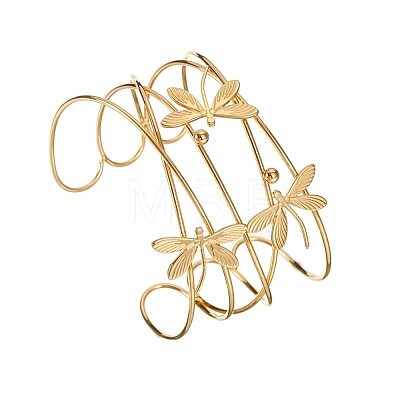 304 Stainless Steel Cuff Bangles BJEW-M082-02G-1