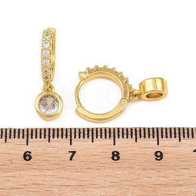 Brass Micro Pave Cubic Zirconia Hoop Dangle Earrings KK-Z166-15G-02-1