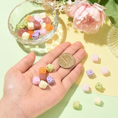 36Pcs 6 Colors Opaque & Transparent Resin Beads RESI-CJ0005-53-1