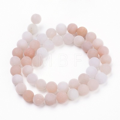 Natural Pink Aventurine Beads Strands X-G-F520-56-8mm-1