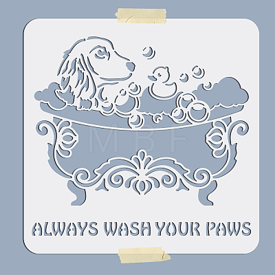 PET Hollow Out Drawing Painting Stencils DIY-WH0402-050-1