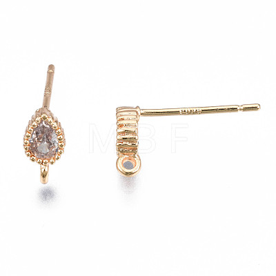 Brass Stud Earring Findings KK-Q750-032G-1
