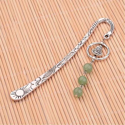 Antique Silver Plated Alloy Bookmarks AJEW-JK00116-1