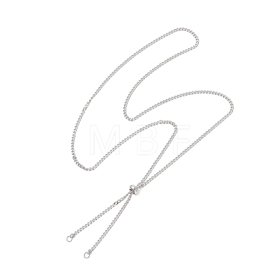 304 Stainless Steel Twisted Chain Curb Chain Slider Necklaces Making AJEW-JB01487-02-1