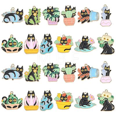 24Pcs 12 Styles Alloy Enamel Pandants ENAM-CJ0005-09-1