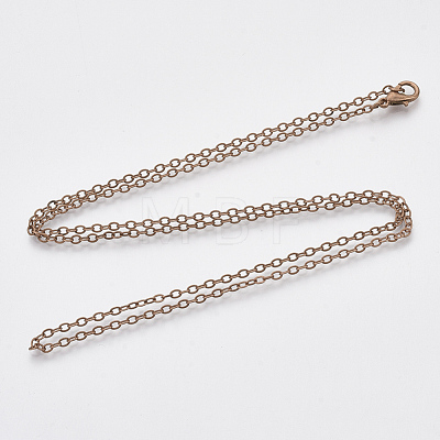 Brass Cable Chains Necklace Making MAK-N029-01R-1