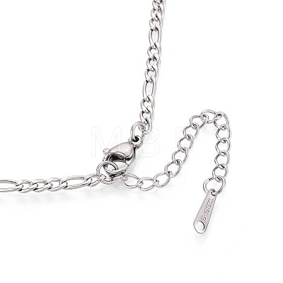 3MM 304 Stainless Steel Figaro Chain Necklaces NJEW-N058-13P-1