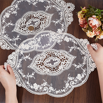 Polyester Lace Embroidery Table Mats AJEW-WH0413-78-1