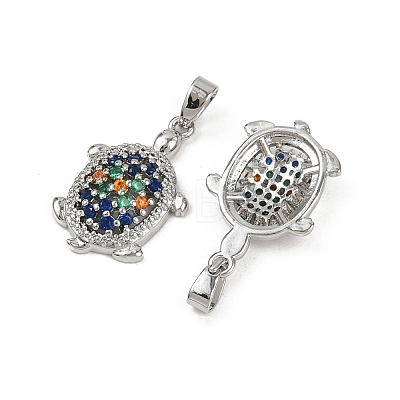 Brass Micro Pave Cubic Zirconia Pendants KK-N257-02P-1