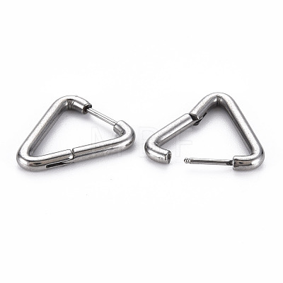 Triangle Huggie Hoop Earrings for Women EJEW-N016-009-NR-1