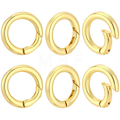 6Pcs Rack Plating Brass Spring Gate Rings KK-BBC0028-44-1