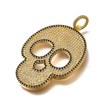 Brass Micro Pave Cubic Zirconia Pendants KK-U055-08G-02-1