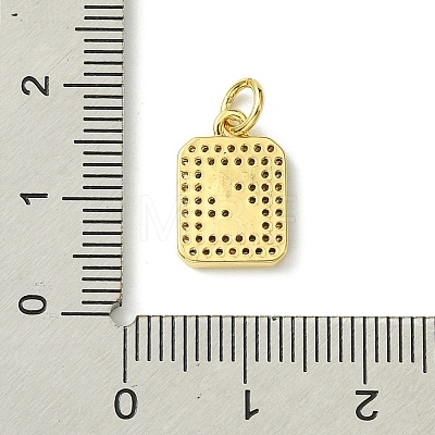 Rack Plating Brass Micro Pave Clear Cubic Zirconia Charms KK-G501-01Z-G-1