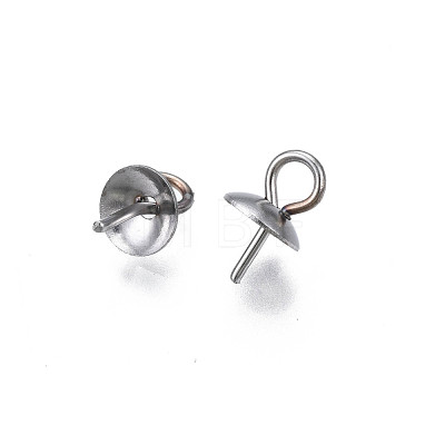 304 Stainless Steel Cup Peg Bails Pendants STAS-S057-58B-P-1