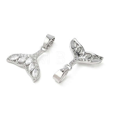Brass Micro Pave Clear Cubic Zirconia Pendants KK-A299-04P-1