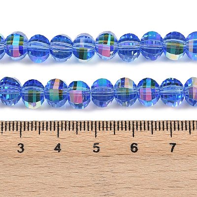 Electroplate Transparent Glass Beads Strands EGLA-B011-08A-AB08-1