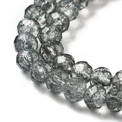 Transparent Crackle Glass Beads Strands CCG-L050-01B-06-1