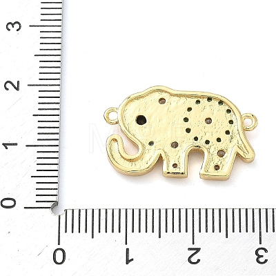 Brass Pave Colorful Cubic Zirconia Elephant Links Connector Charms KK-A282-13G-1