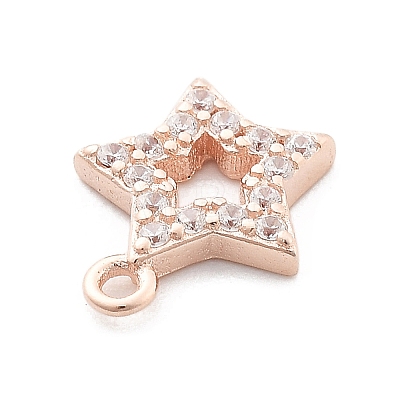 925 Sterling Silver Micro Pave Clear Cubic Zirconia Charms LS-STER-A034-02C-RG-1