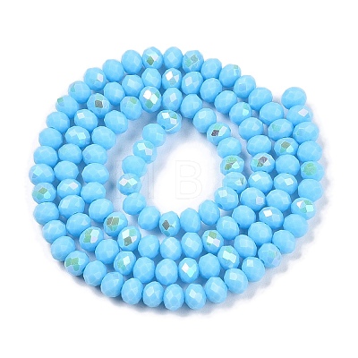 Electroplate Opaque Solid Color Glass Beads Strands EGLA-A044-P4mm-L08-1