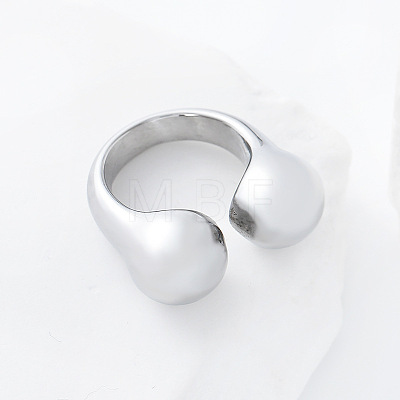 304 Stainless Steel Cuff Open Rings RY3631-1-1