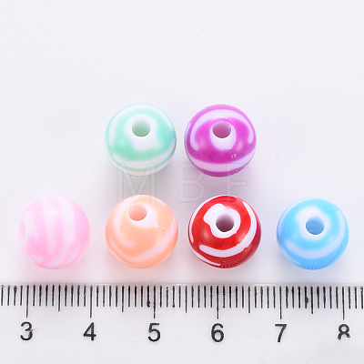 Opaque Striped Acrylic Beads MACR-S373-27A-1