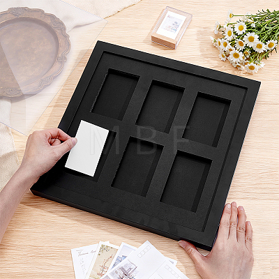 6-Hole Wood Wall-Mounted Card Storage Display Stands ODIS-WH0038-305-1