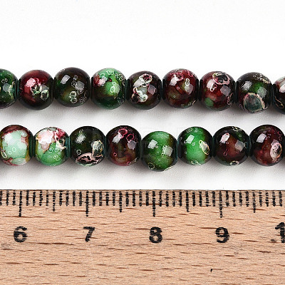 Baking Paint Glass Beads Strands X-DGLA-N003-6mm-A09-1