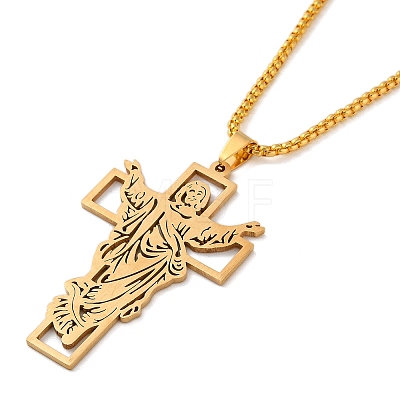 Cross Pendant Necklaces NJEW-A023-06G-1