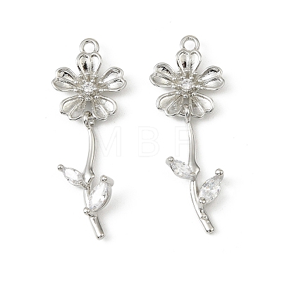 Brass Micro Pave Cubic Zirconia Pendants LS-KK-C107-09B-P-1