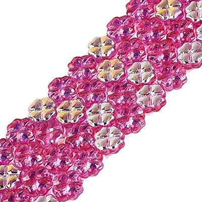 Baking Paint Electroplate Transparent Glass Beads Strands EGLA-Q136-04A-05-1