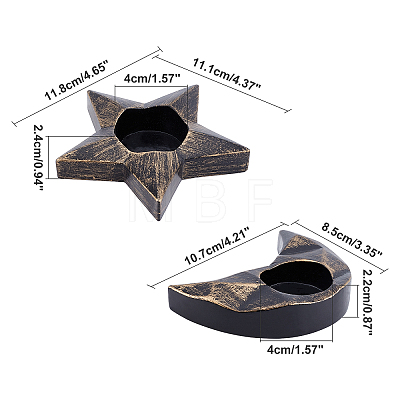2Pcs 2 Styles Resin Candle Holder AJEW-GA0002-87B-1