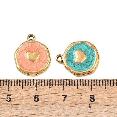 304 Stainless Steel Enamel Pendants STAS-P425-01G-17-1