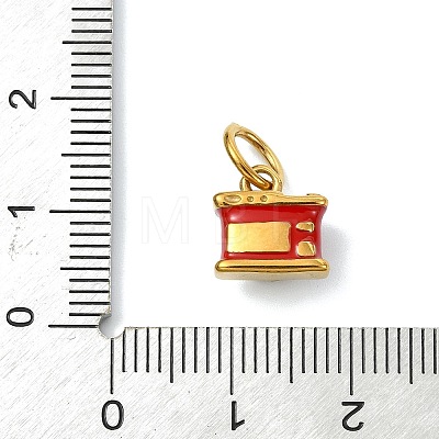 304 Stainless Steel Enamel Pendants STAS-A145-01H-G-1