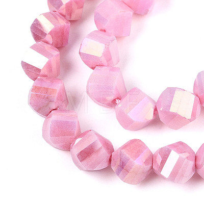 Anti-Tarnish Electroplate Glass Beads Strands GLAA-T025-8mm-14I-1