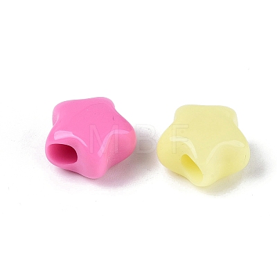 Opaque Plastic European Beads KY-N025-18-1