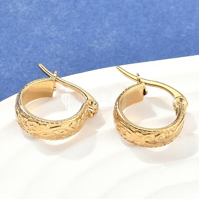 Golden Plated 304 Stainless Steel Hoop Earrings X-EJEW-E158-21G-1