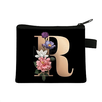 Initial Letter with Flower Cosmetic Bag PW-WG1F7F6-15-1