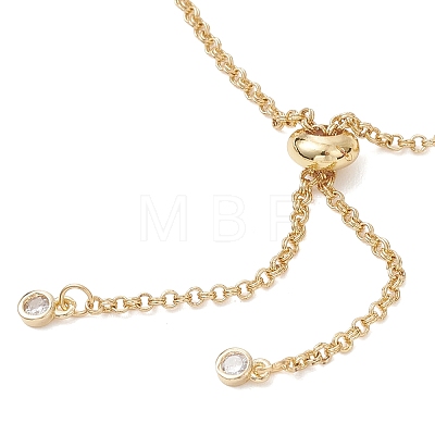 Brass Double Ring Link Chain Slider Bracelet Making AJEW-JB01508-1