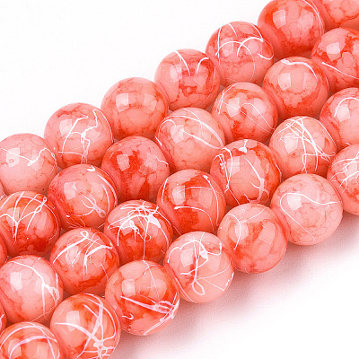 Drawbench Glass Round Beads GLAD-WH0001-01-05-1