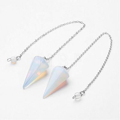 Natural & Synthetic Mixed Stone Hexagonal Pointed Dowsing Pendulums G-D847-M-1