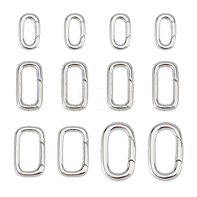12Pcs 4 Styles Brass Spring Gate Rings KK-HS0002-19-1