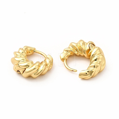 Twist Ring Rack Plating Brass Hoop Earring for Women EJEW-H091-14G-1