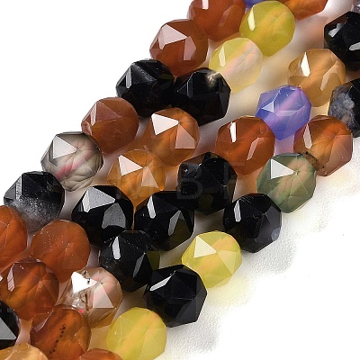 Natural Multi-Color Agate Beads Strands G-NH0021-A18-01-1