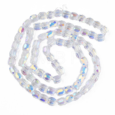 Electroplate Transparent Glass Beads Strands EGLA-N002-32-C03-1