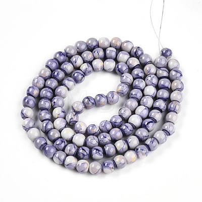 Baking Paint Glass Beads Strands X-DGLA-N003-8mm-C08-1